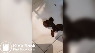 Panty poop and full release on the floor