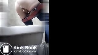 Woman diarhea public wc