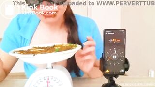 Slut finds out how fast she can eat her fresh shitpile