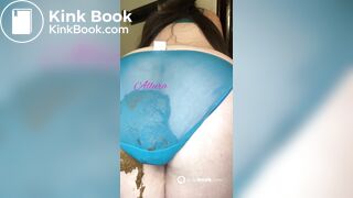 BBW massive blue panty poop