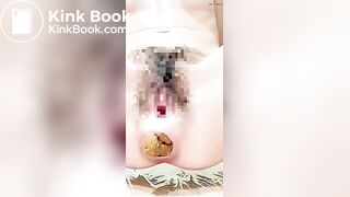 Big shit stretched her asshole