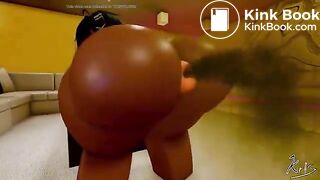 Girl big dump on de floor