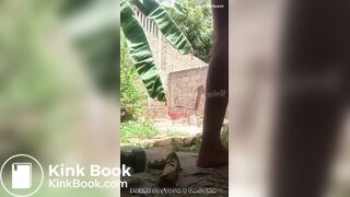 Cute Skinny Latina Outdoor Big Poop