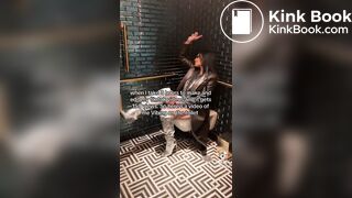 Girl vibing on toilet
