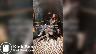 Girl vibing on toilet