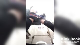 Japanese girl public toilet poop