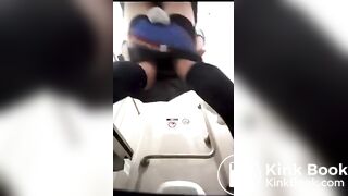 Japanese girl public toilet poop