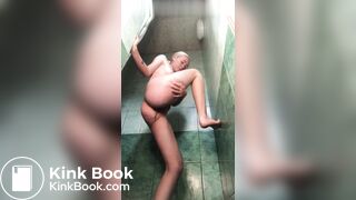 Woman poop floor