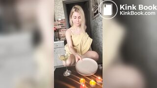 Dirty girl eat her meal