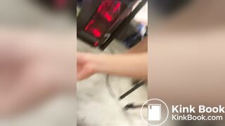 Wet shit sliding down her pussy