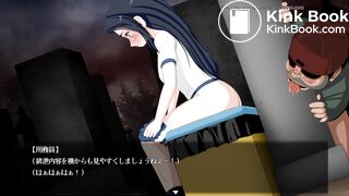 Girl Pooping in a Toilet Box in a Cemetery