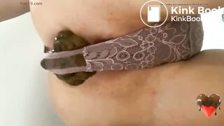 Huge panty poop from petite ass
