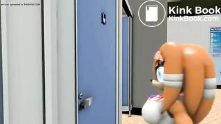 Macro Tikal poops in toilet