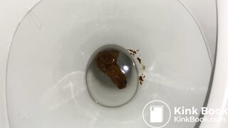 Russian beauty shits into her hand