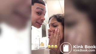 Girl Pooping Get Distrubed by Her Man