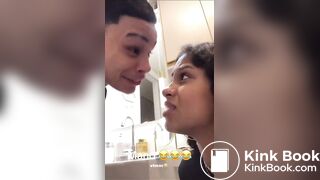 Girl Pooping Get Distrubed by Her Man