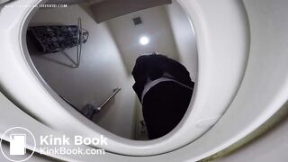 Voyeur girls shitting and pissing in the toilet POV