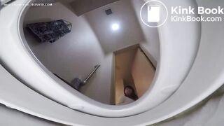 Voyeur girls shitting and pissing in the toilet POV