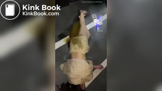 Asian girl shit in skirt.