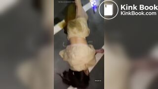 Asian girl shit in skirt.