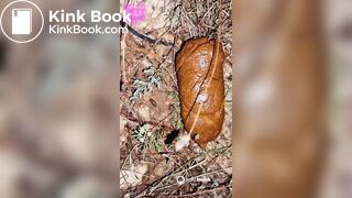 A girl on vacation shits