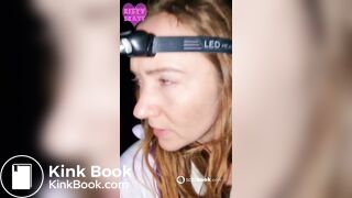 A girl on vacation shits