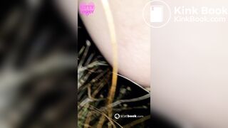 A girl on vacation shits