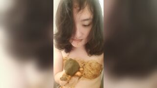 Hot bossy tutor teaches you to love poop