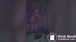 HUGE poop from stinky whore as she smears it on herself