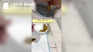 Beautiful girl poops in the toilet 35