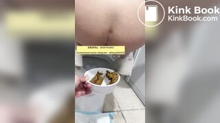 Beautiful girl poops in the toilet 35
