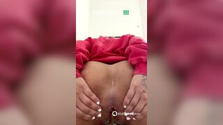 Arab girl pooping on toilet - video 2