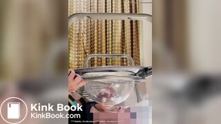 Human toilet gets stuffed with poop femdom