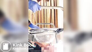 Human toilet gets stuffed with poop femdom