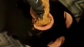 Toilet slave gets shit in his mouth 2
