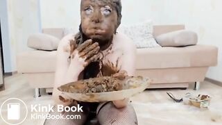 Perverted woman with shit