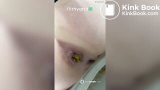 Girl pooping on toilet (no audio) - video 2