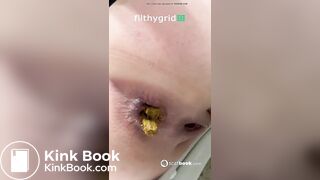 Girl pooping on toilet (no audio) - video 2