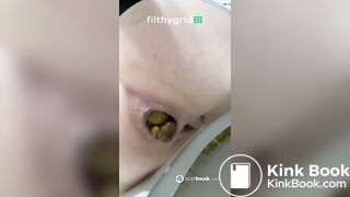 Girl pooping on toilet (no audio) - video 2
