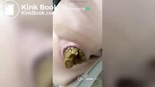 Girl pooping on toilet (no audio) - video 2