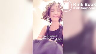 Casual girl taking a dump