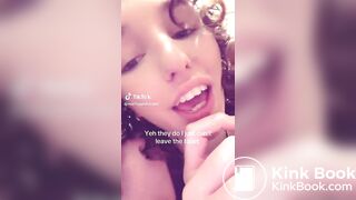 Casual girl taking a dump