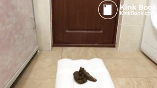 Brunette poop - video 2