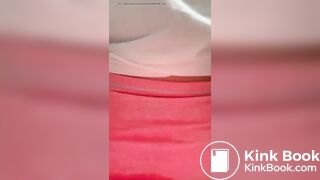 Woman sits in her shit in panties