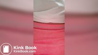 Woman sits in her shit in panties