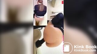 Japanese girl has serious diarrhea on squat toile