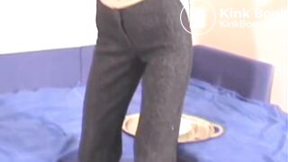 Sexy blonde tastes shit from plate