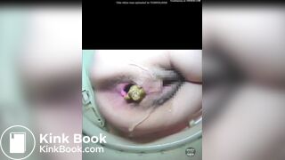 Beautiful female ass released feces