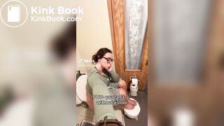 Hispanic girl pooping with stool