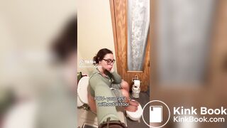 Hispanic girl pooping with stool